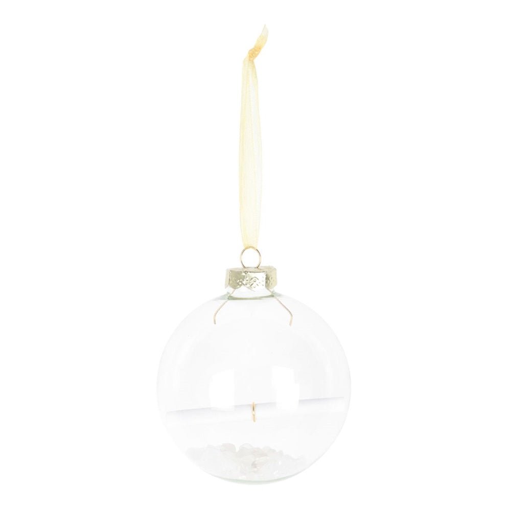 Clear Quartz Manifestation Glass Christmas Bauble Kit - MarshallsHealthShop