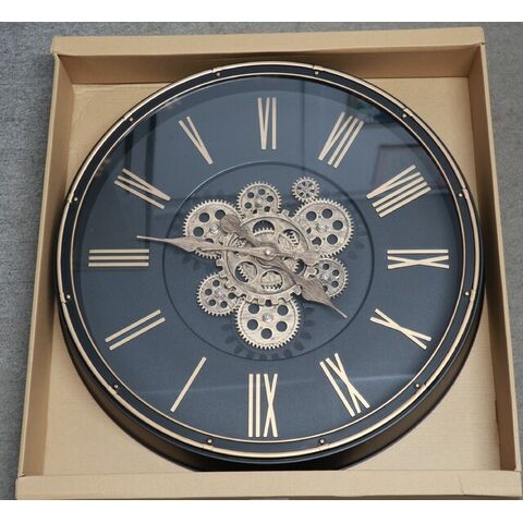 Clock With Cogs (Roman Numerals Black) - 1st Stop Marshall's Health Shop, Gift Shop! - Heath and Natural Therapy New Brighton Christchurch - Naturopath