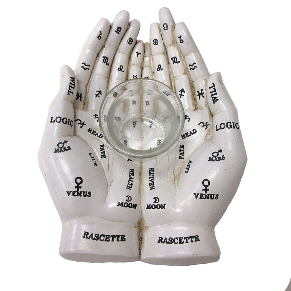 Cream Palm Reading Hand with Tealight Holder - MarshallsHealthShop