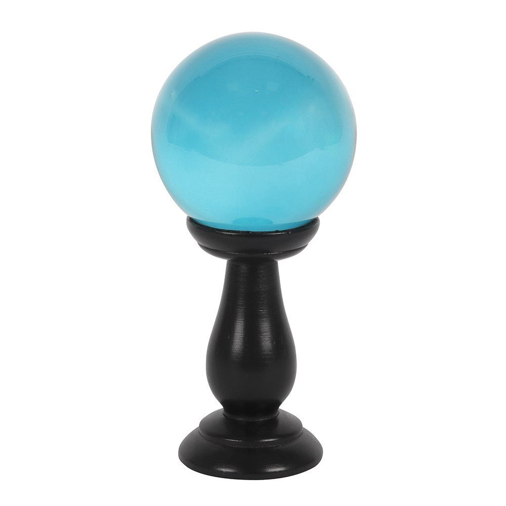 Crystal Ball Teal Small/Wooden Stand - MarshallsHealthShop
