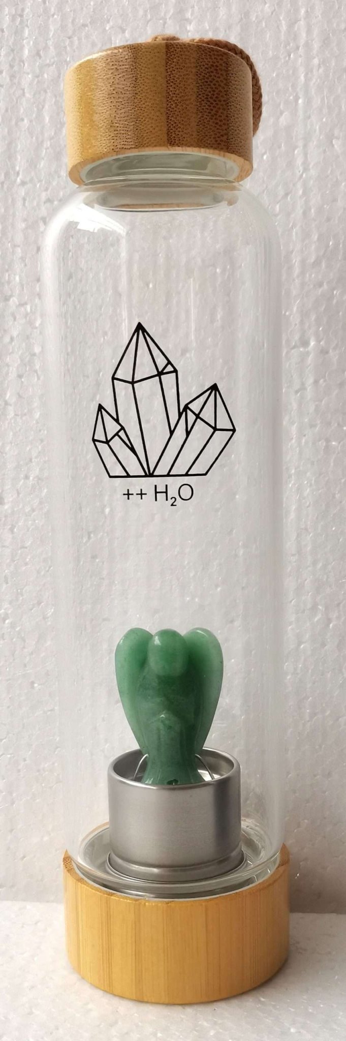 Crystal Bottle Aventurine Angel - 1st Stop Marshall's Health Shop, Gift Shop! - Heath and Natural Therapy New Brighton Christchurch - Naturopath