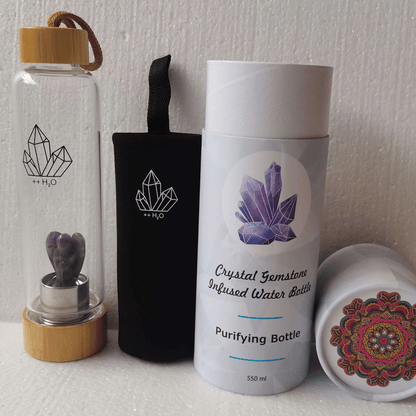 Crystal Bottle with a Amethyst Angel - MarshallsHealthShop