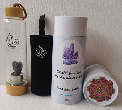 Crystal Bottle with a Amethyst Angel - MarshallsHealthShop