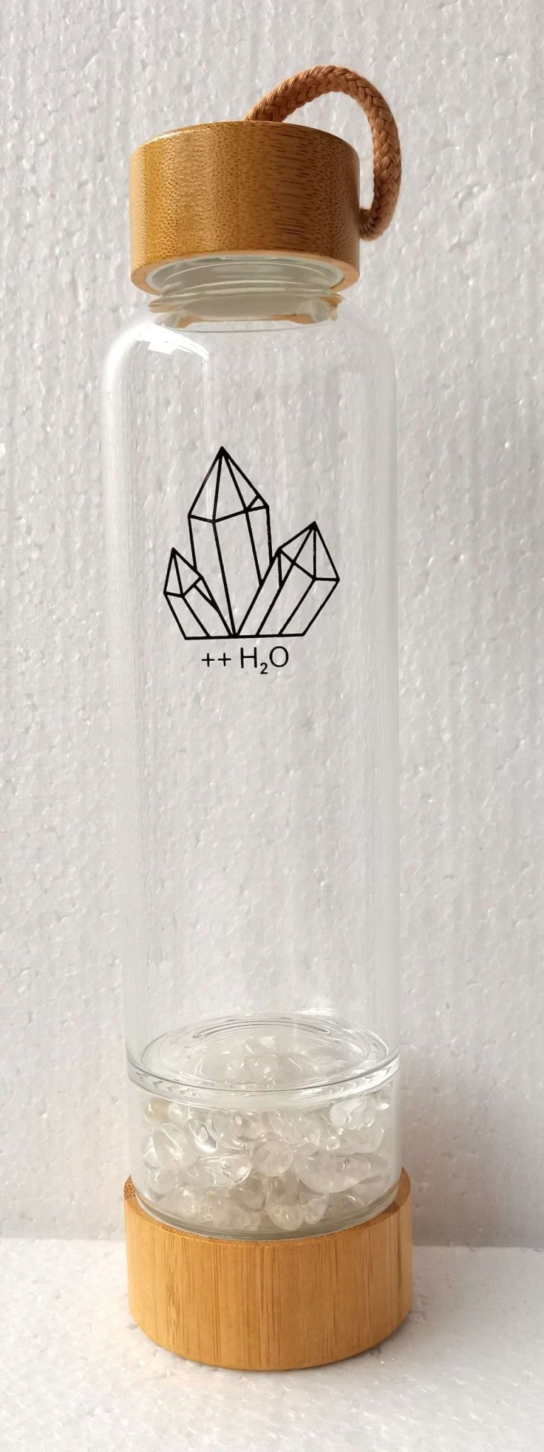 Crystal Bottle with Clear Quartz Chips - MarshallsHealthShop