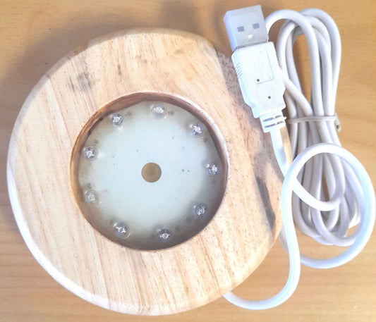 Crystal Display Base USB LED - 1st Stop Marshall's Health Shop, Gift Shop! - Heath and Natural Therapy New Brighton Christchurch - Naturopath