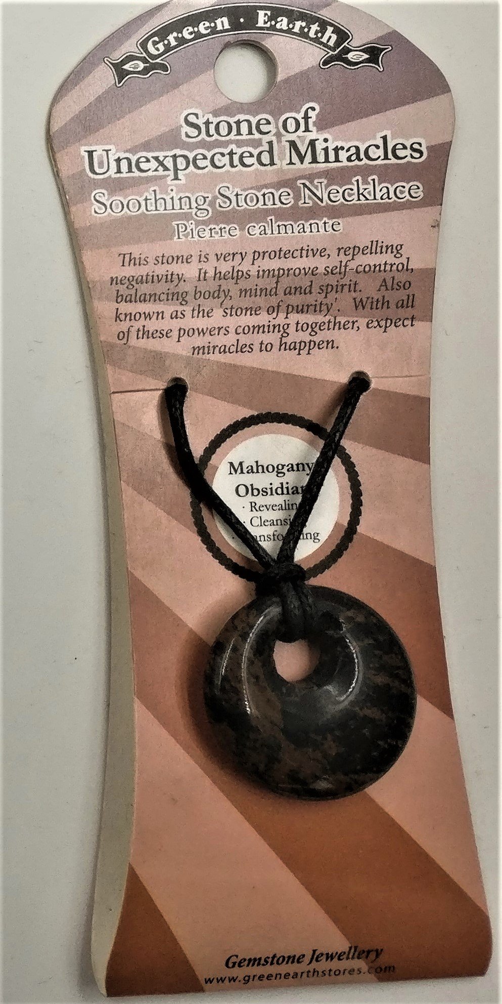 Crystal Donut Pendant Mahogany Obsidian - MarshallsHealthShop