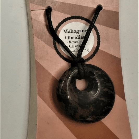 Crystal Donut Pendant Mahogany Obsidian - MarshallsHealthShop