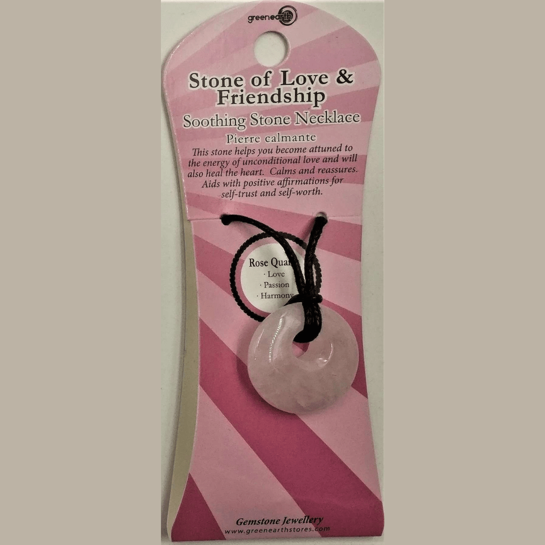 Crystal Donut Pendant Rose Quartz - MarshallsHealthShop