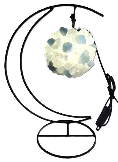Crystal LED Moon Lamp BlueQuartz/Clear Quartz# - 1st Stop Marshall's Health Shop, Gift Shop! - Heath and Natural Therapy New Brighton Christchurch - Naturopath#