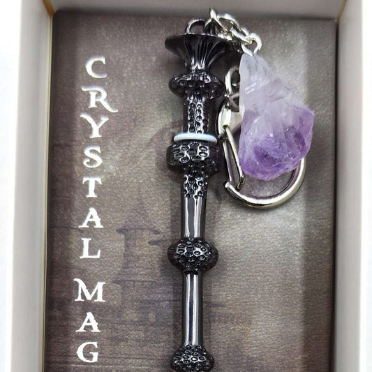 Crystal Magic Wand Keychain - Amethyst - MarshallsHealthShop