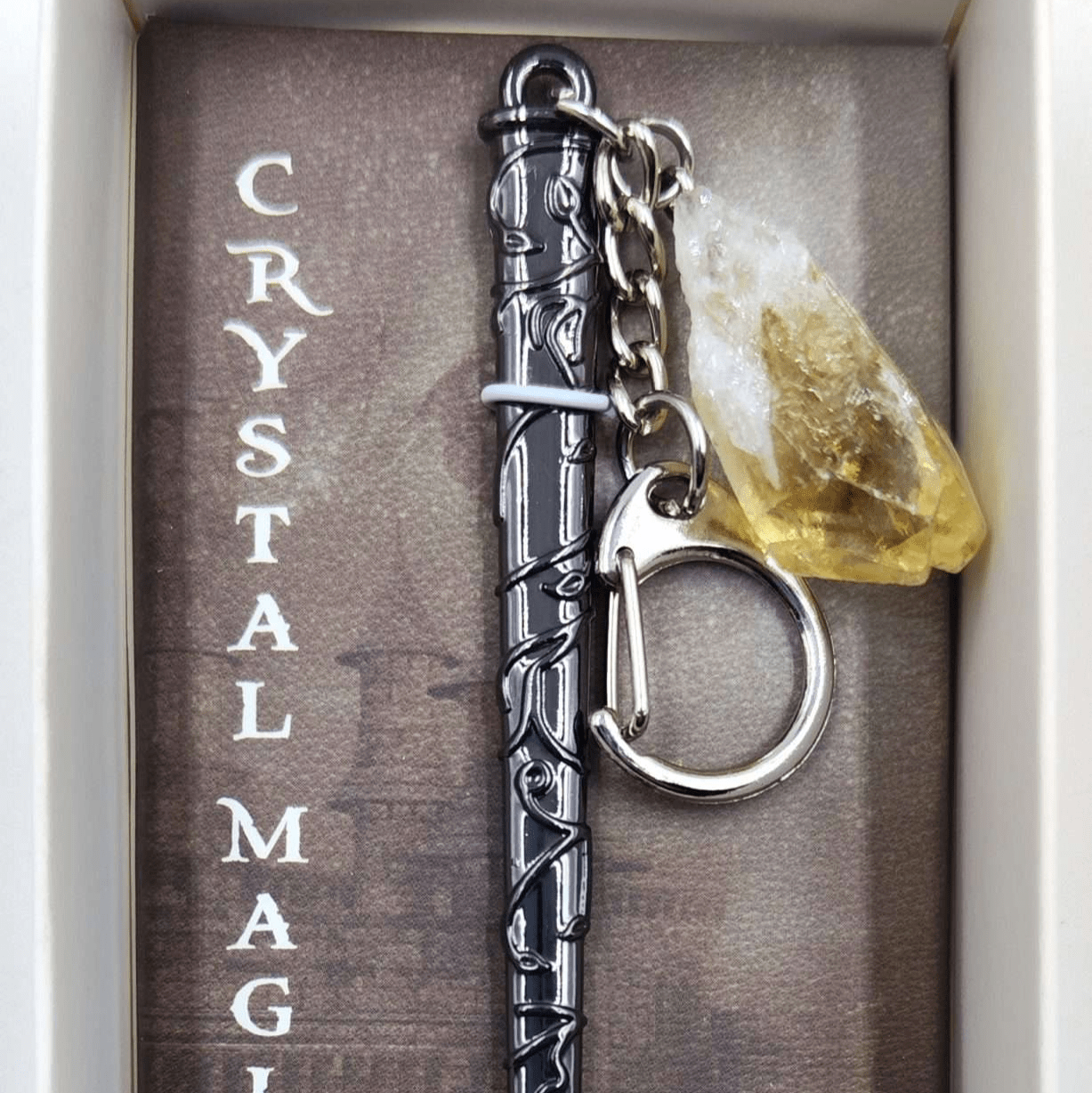 Crystal Magic Wand Keychain - Citrine - MarshallsHealthShop