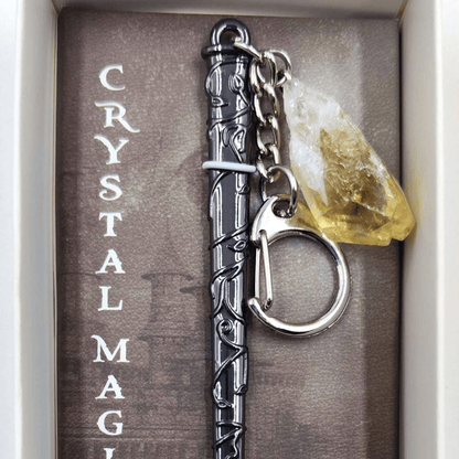 Crystal Magic Wand Keychain - Citrine - MarshallsHealthShop
