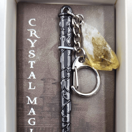 Crystal Magic Wand Keychain - Citrine - MarshallsHealthShop