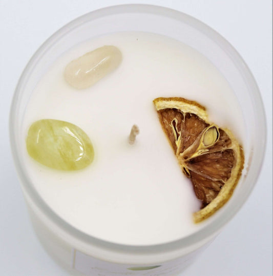 Crystal Soy Wax Candle Coconut and Lime - 1st Stop Marshall's Health Shop, Gift Shop! - Heath and Natural Therapy New Brighton Christchurch - Naturopath