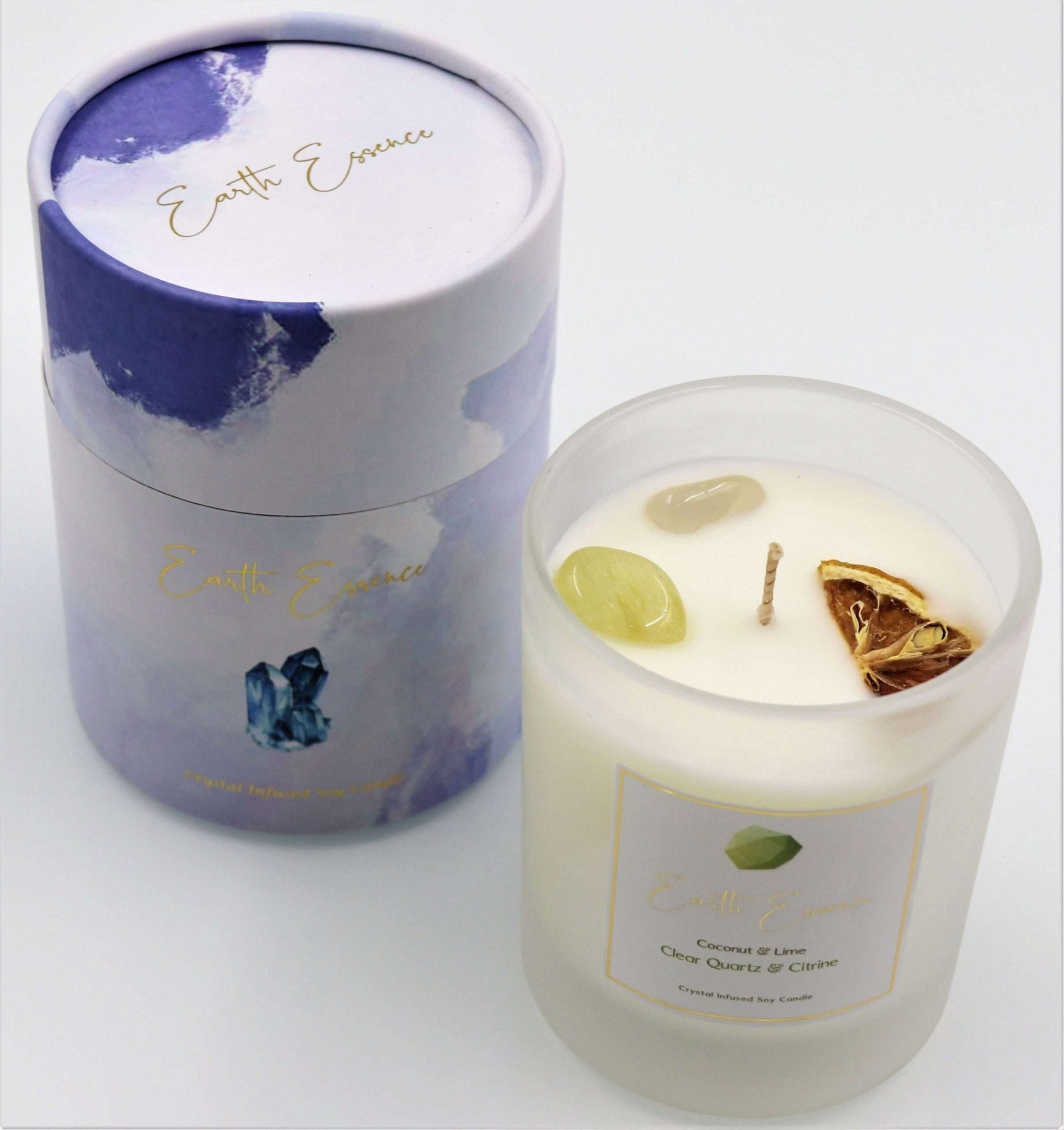 Crystal Soy Wax Candle Coconut and Lime - 1st Stop Marshall's Health Shop, Gift Shop! - Heath and Natural Therapy New Brighton Christchurch - Naturopath