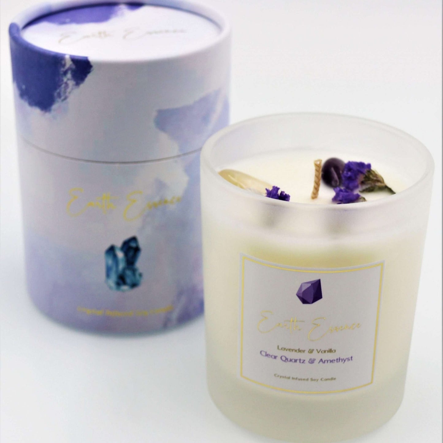 Crystal Soy Wax Candle Lavender Vanilla - MarshallsHealthShop
