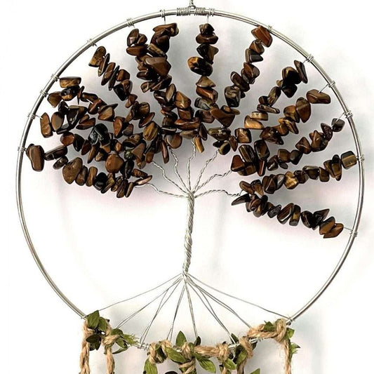Crystal T/O/Life Dreamcatcher Tiger Eye 7 Chakras - MarshallsHealthShop