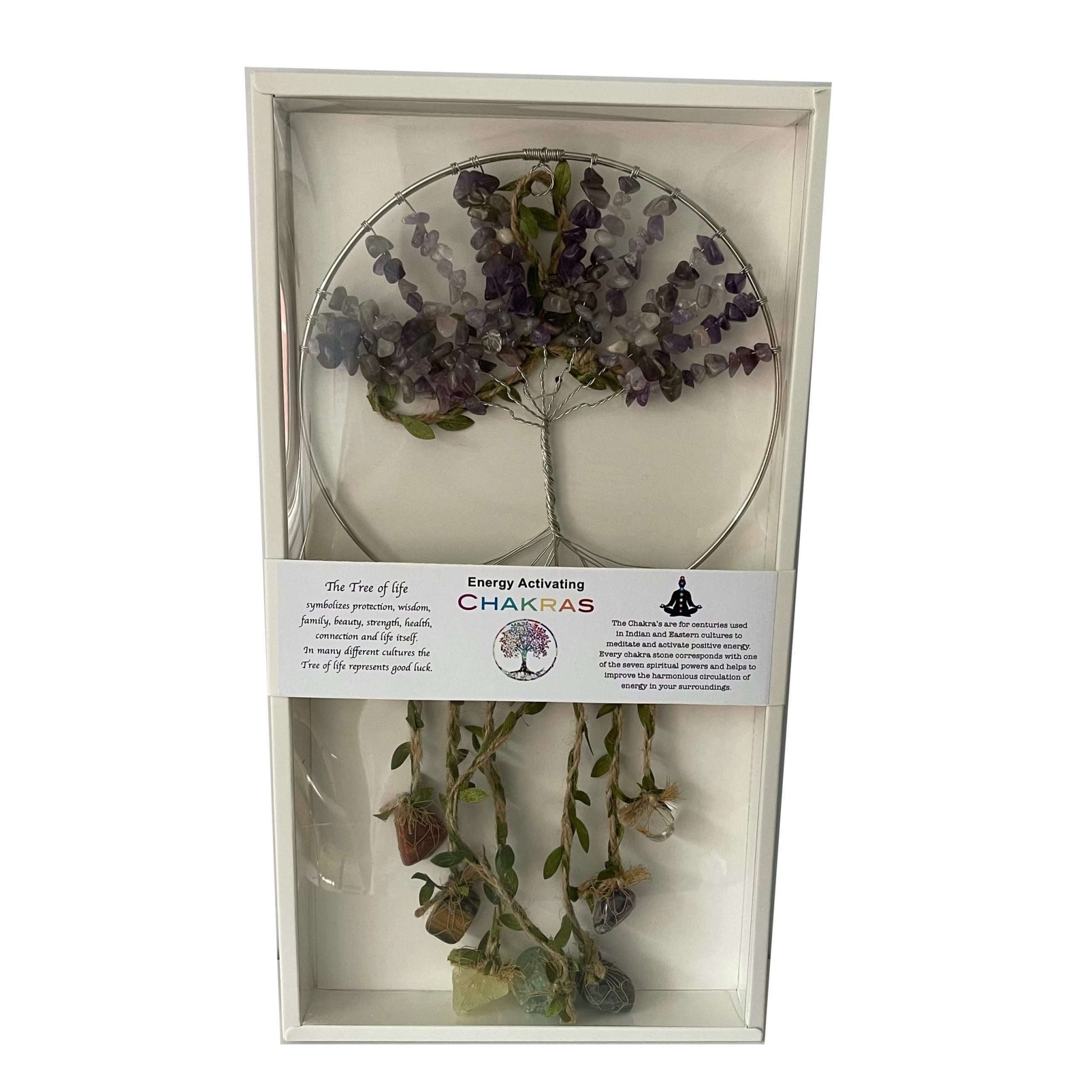 Crystal Tree of Life Dreamcatcher Amethyst - 7 Chakras - MarshallsHealthShop