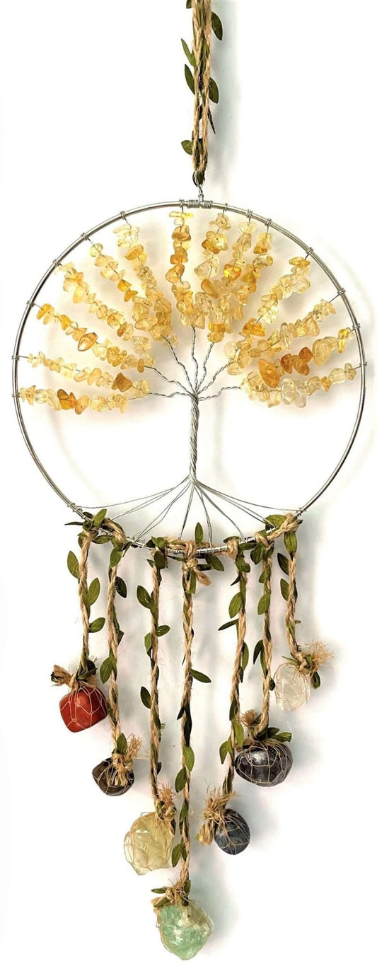 Crystal Tree of Life Dreamcatcher Citrine - 7 Chakras - MarshallsHealthShop