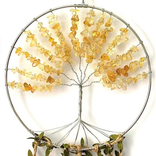 Crystal Tree of Life Dreamcatcher Citrine - 7 Chakras - MarshallsHealthShop