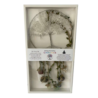 Crystal Tree of Life Dreamcatcher Clear Quartz - 7 Chakras - MarshallsHealthShop