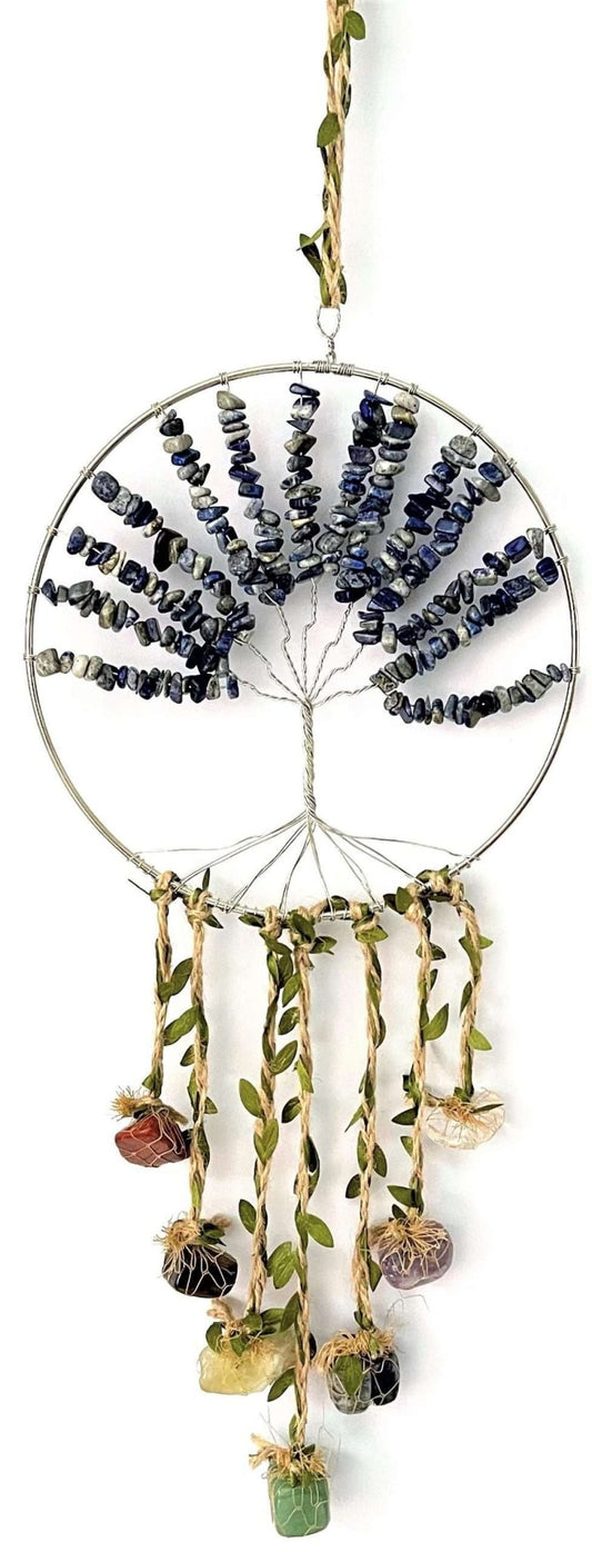Crystal Tree of Life Dreamcatcher Lapis Lazuli 7Chakras - 1st Stop Marshall's Health Shop, Gift Shop! - Heath and Natural Therapy New Brighton Christchurch - Naturopath