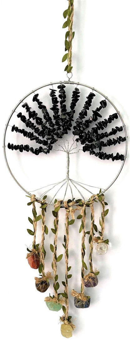 Crystal Tree of Life Dreamcatcher Onyx 7Chakras - 1st Stop Marshall's Health Shop, Gift Shop! - Heath and Natural Therapy New Brighton Christchurch - Naturopath