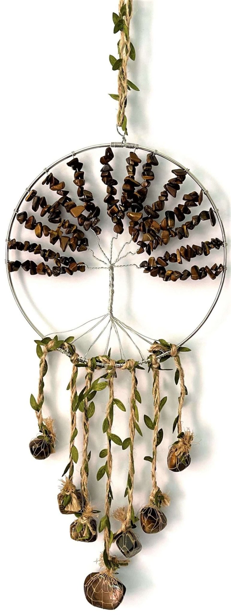 Crystal Tree of Life Dreamcatcher Tiger Eye - MarshallsHealthShop