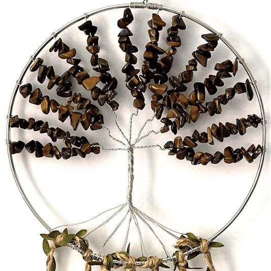 Crystal Tree of Life Dreamcatcher Tiger Eye - MarshallsHealthShop
