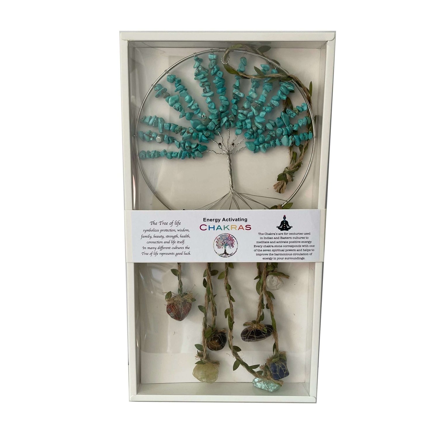 Crystal Tree of Life Dreamcatcher Turquoise 7Chakras - 1st Stop Marshall's Health Shop, Gift Shop! - Heath and Natural Therapy New Brighton Christchurch - Naturopath