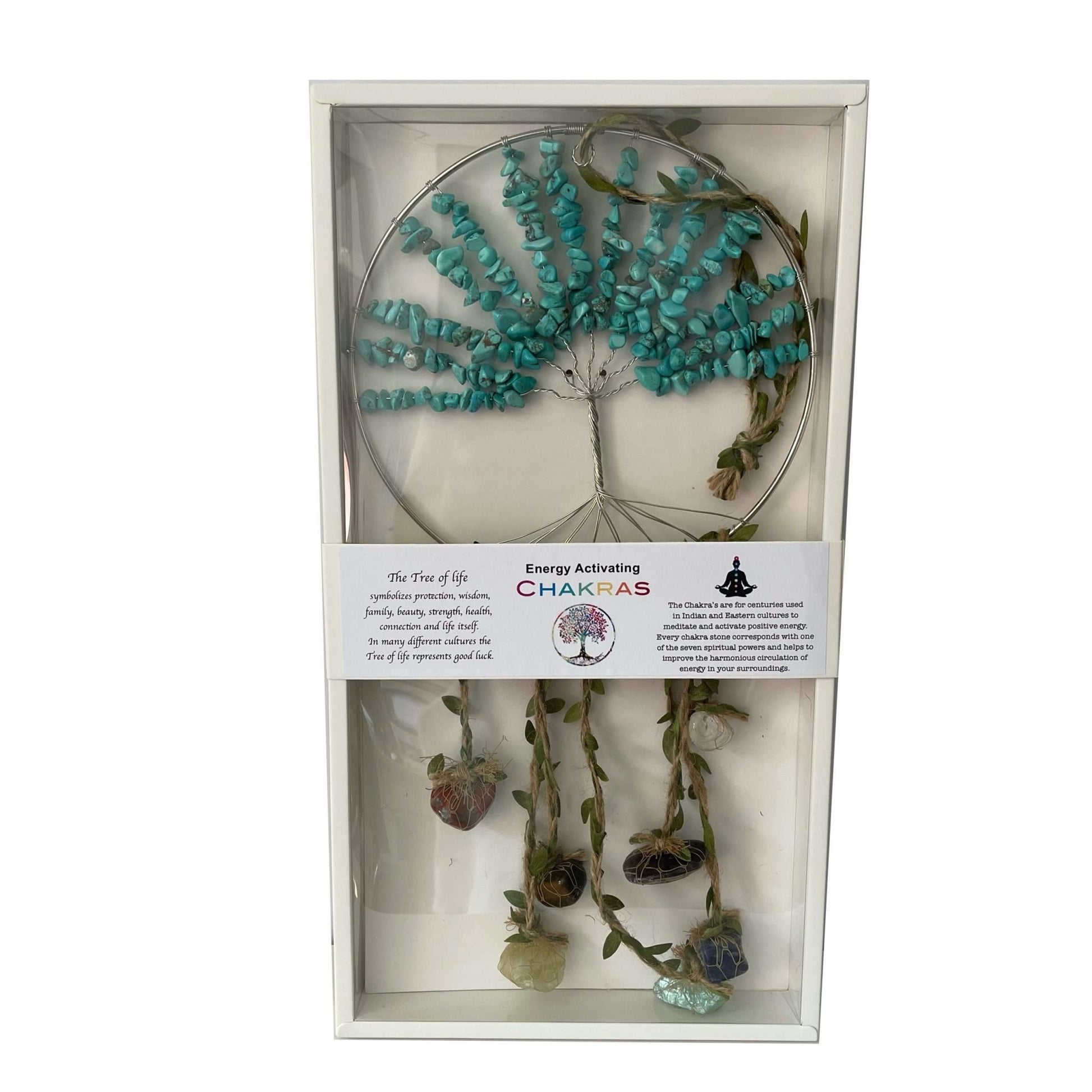 Crystal Tree of Life Dreamcatcher Turquoise 7Chakras - 1st Stop Marshall's Health Shop, Gift Shop! - Heath and Natural Therapy New Brighton Christchurch - Naturopath