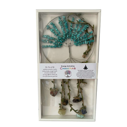 Crystal Tree of Life Dreamcatcher Turquoise 7Chakras - 1st Stop Marshall's Health Shop, Gift Shop! - Heath and Natural Therapy New Brighton Christchurch - Naturopath