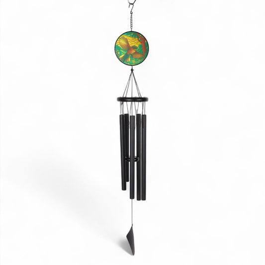 Fantail Suncatcher Wind Chime 40" Black
A cheerful native bird known for its fanned tail and lively flight. In Maori culture, the Piwakawaka (Fantail) is a messenger and sometimes a guardian spirit. Its playful presence brings charm and life to our forests and gardens. With a Glass Suncatcher can help brighten up your favourite space or for that someone special. Suitable for indoor and outdoor use.

SKU: GKWC10