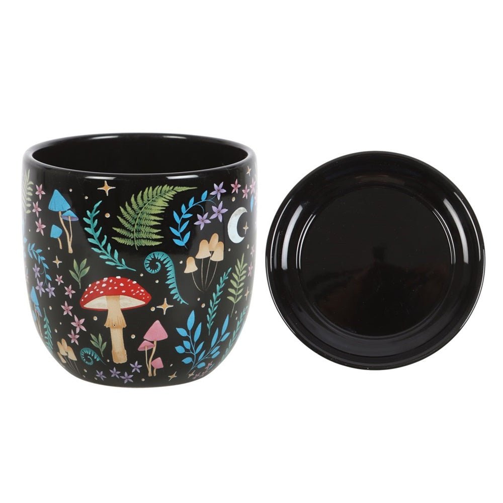 Dark Forest Print Ceramic Plant Pot with Saucer - MarshallsHealthShop