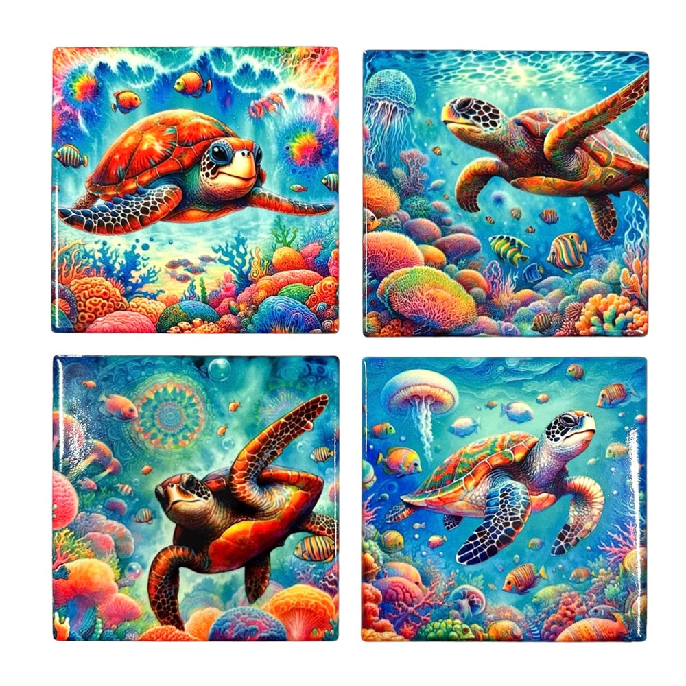 Ceramic Coaster Turtle (Set of 4)