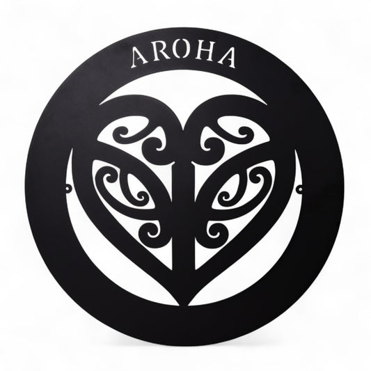 Wall Art - Round Steel - Aroha
Aroha means Love. The Koru (Maori for "loop") is a spiral shape based on the unfurling silver fern frond of the ponga plant. The M?ori Koru design carries a spiritual meaning, one of peace, tranquillity, positive change and new beginnings. Made from steel coated in a black paint finish. Suitable for indoor and outdoor use.
SKU: GKWA10
