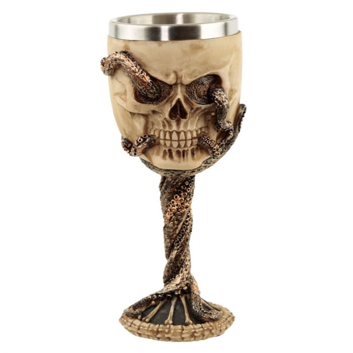 Decorative Bronze Octopus Skull Goblet - MarshallsHealthShop