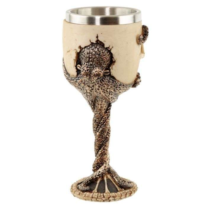 Decorative Bronze Octopus Skull Goblet - MarshallsHealthShop