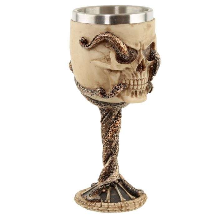 Decorative Bronze Octopus Skull Goblet - MarshallsHealthShop