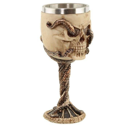 Decorative Bronze Octopus Skull Goblet - MarshallsHealthShop