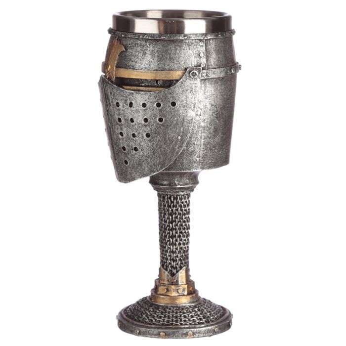 Decorative Medieval Helmet and Chain Mail Goblet
Height 19cm Width 8.5cm Depth 9cm
1st Stop, Marshall's Health Shop, Gift Shop!

SKU: KN187