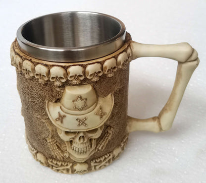 Decorative Skull Cowboy Tankard - 1st Stop Marshall's Health Shop, Gift Shop! - Heath and Natural Therapy New Brighton Christchurch - Naturopath