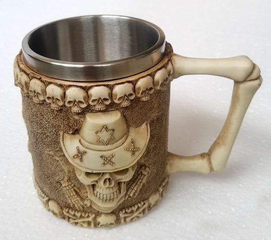 Decorative Skull Cowboy Tankard - 1st Stop Marshall's Health Shop, Gift Shop! - Heath and Natural Therapy New Brighton Christchurch - Naturopath