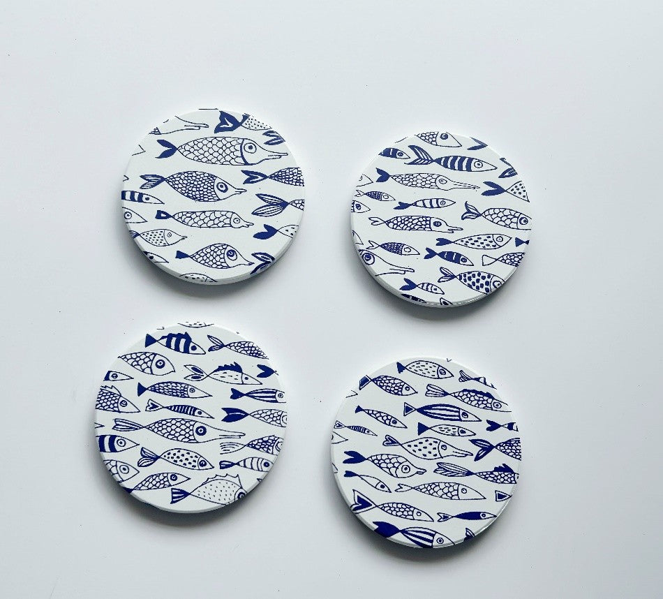 Salisbury Shoal of fish Coasters Ceramic (4)