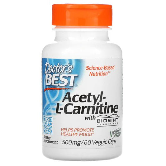 Doctor's Best Acetyl - L - Carnitine with Biosint Carnitines, 500 mg, 60 Veggie Caps - 1st Stop Marshall's Health Shop, Gift Shop! - Heath and Natural Therapy New Brighton Christchurch - Naturopath