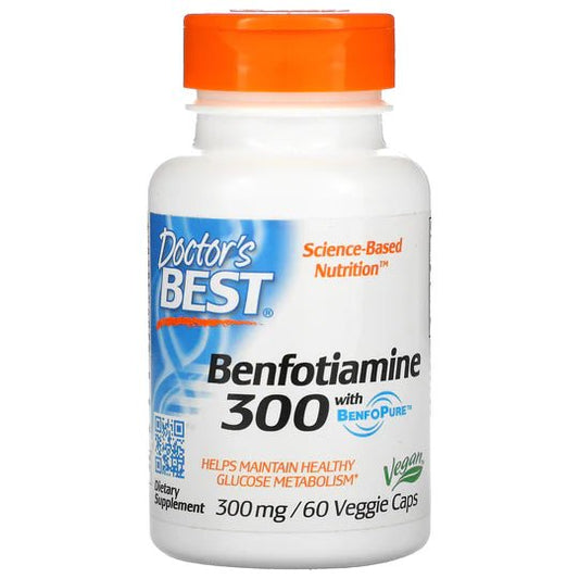 Doctor's Best Benfotiamine with BenfoPure, 300 mg, 60 Veggie Caps - 1st Stop Marshall's Health Shop, Gift Shop! - Heath and Natural Therapy New Brighton Christchurch - Naturopath