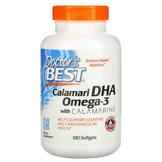 Doctor's Best Calamari DHA Omega - 3 with Calamarine, 180 Softgels - 1st Stop Marshall's Health Shop, Gift Shop! - Heath and Natural Therapy New Brighton Christchurch - Naturopath