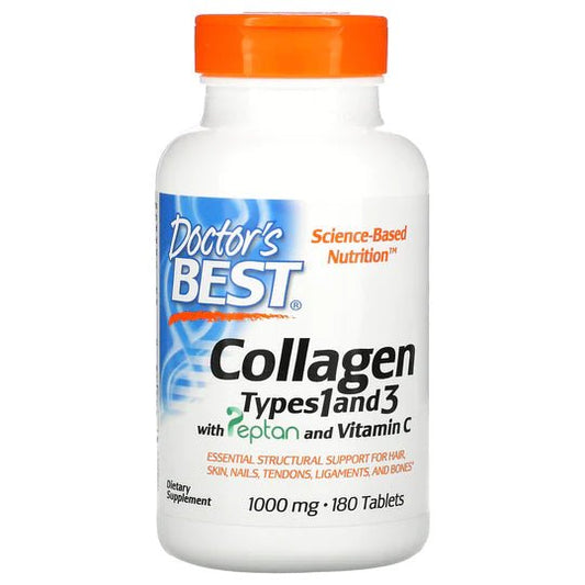 Doctor's Best Collagen Types 1 and 3 with Peptan and Vitamin C, 1,000 mg, 180 Tablets - 1st Stop Marshall's Health Shop, Gift Shop! - Heath and Natural Therapy New Brighton Christchurch - Naturopath