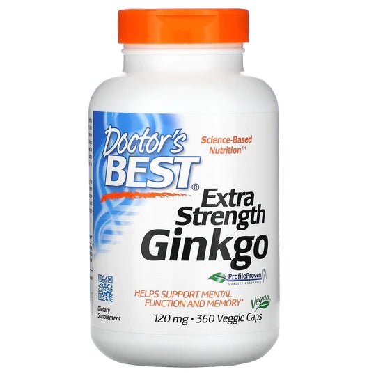 Doctor's Best Extra Strength Ginkgo, 120 mg, 360 Veggie Caps - 1st Stop Marshall's Health Shop, Gift Shop! - Heath and Natural Therapy New Brighton Christchurch - Naturopath