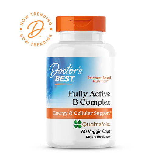 Doctor's Best Fully Active B Complex with Quatrefolic, 60 Veggie Caps - MarshallsHealthShop